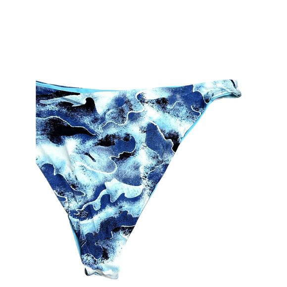 Royalty By Maluma Bikini Bottoms Cheeky Cut Camo Print High Quality Blue XL NWT - Picture 7 of 10